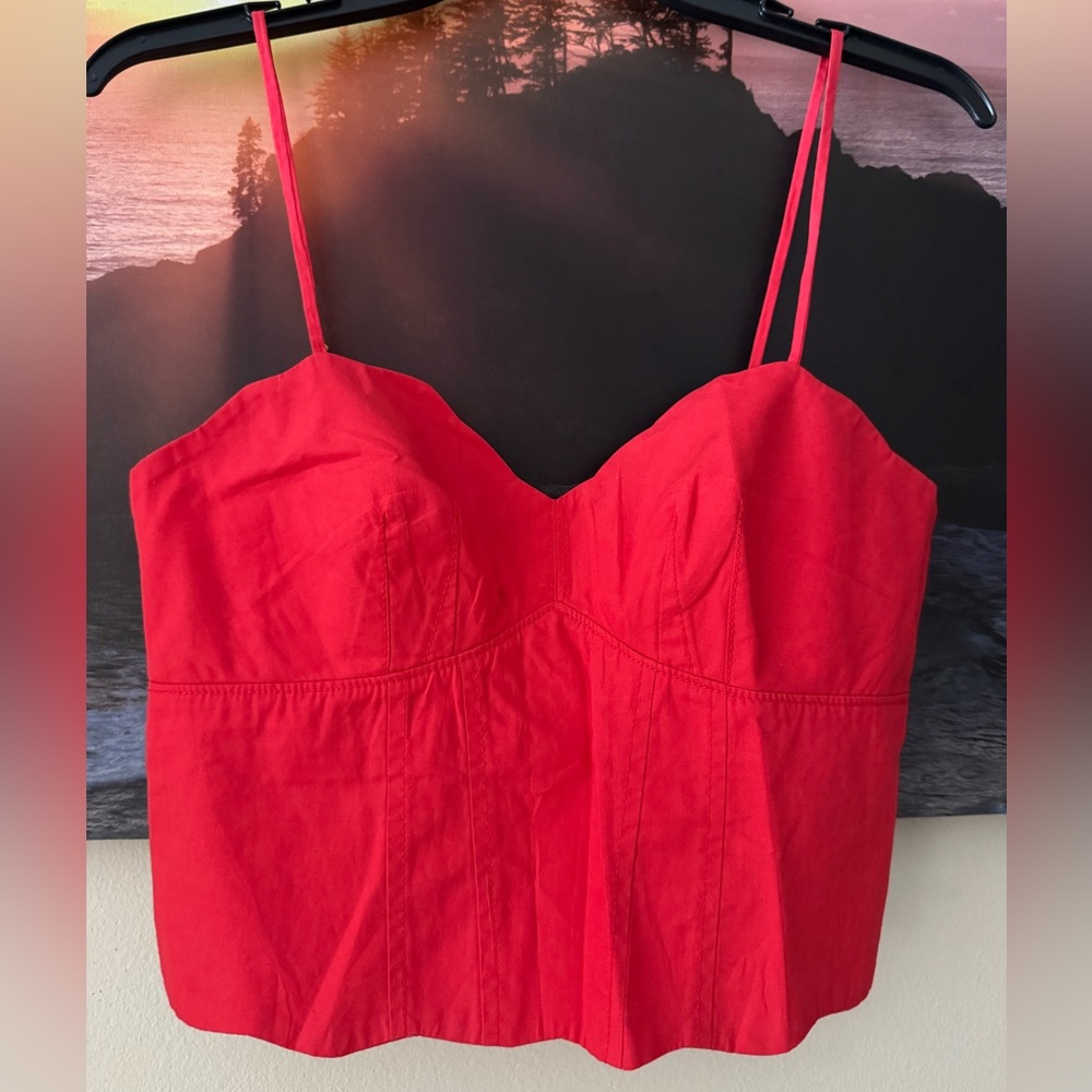 Anthropologie/Maeve/Red Women's Crop Cami Top/Red/ NWT